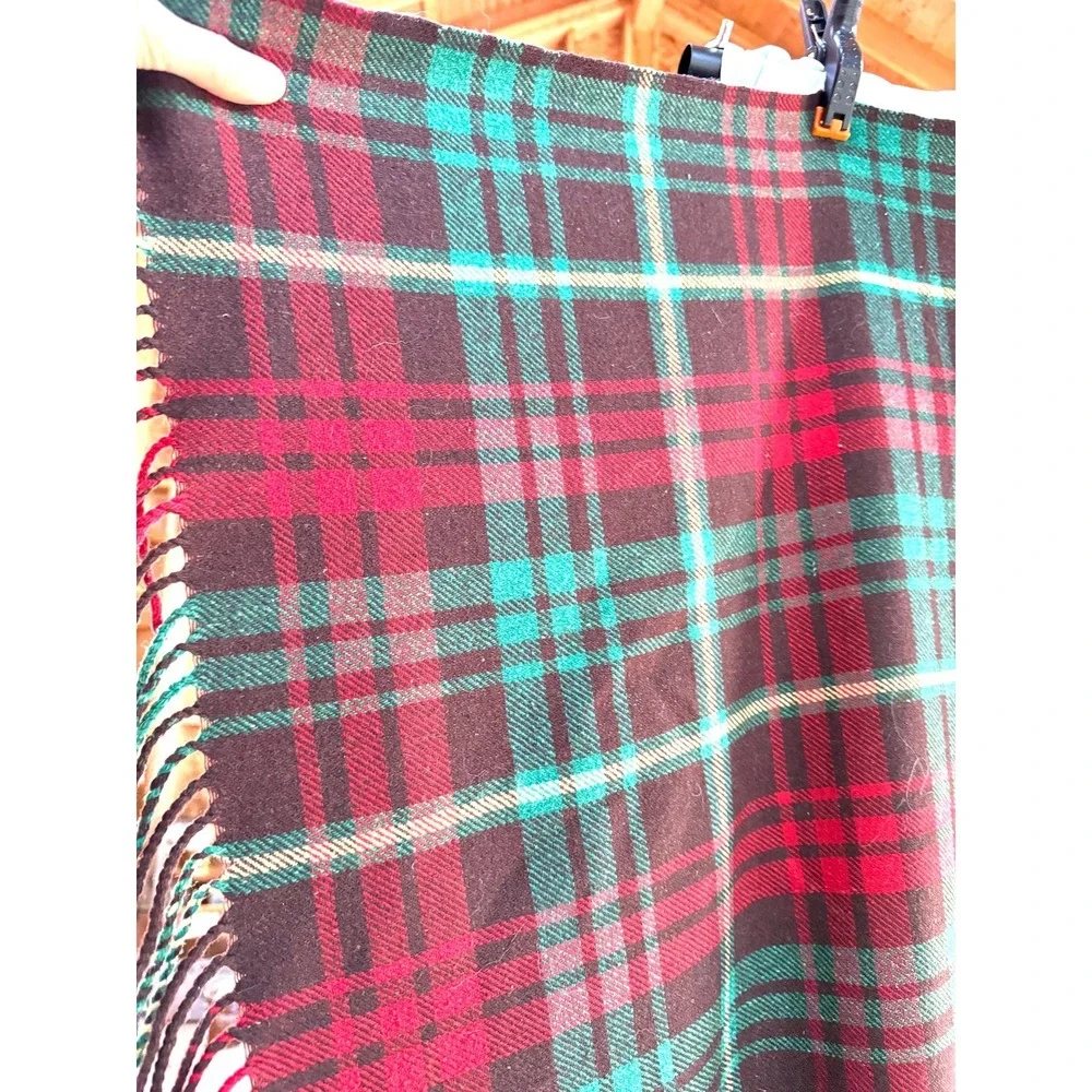Vintage Wool Plaid Blanket